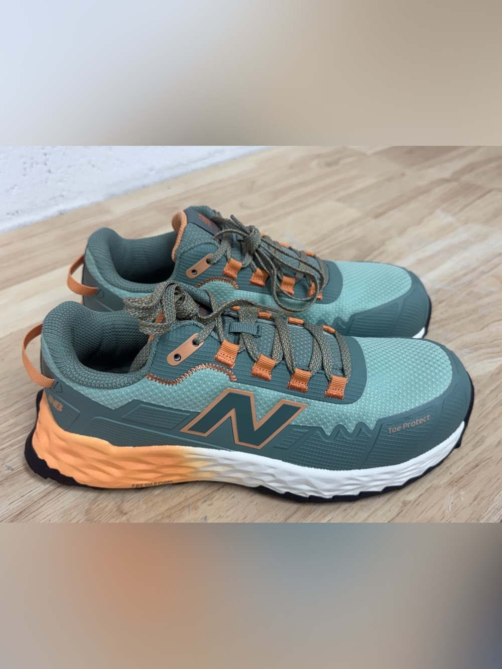New Balance Mint Green and Orange Women's work shoes Toe Protect